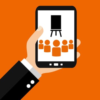 Hand with smartphone - Digital education concept