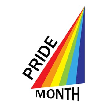 Pride Month Design Elements. Colorful Ribbon with LGBT Colors Isolated on White Background. Rainbow Stripe Line. LGBTQ Concept.
