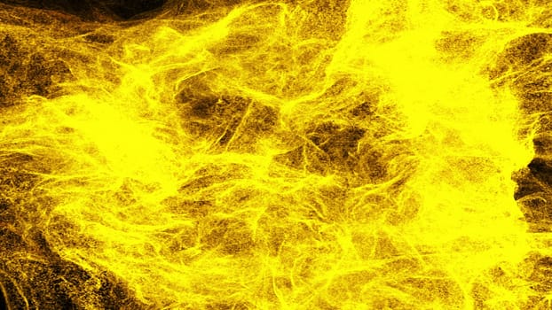 Sprawling ethereal 3d render puddle of woven threads of luminous textures. Magic glowing spray with sparks. Supernova detonation with powerful blast wave in space.