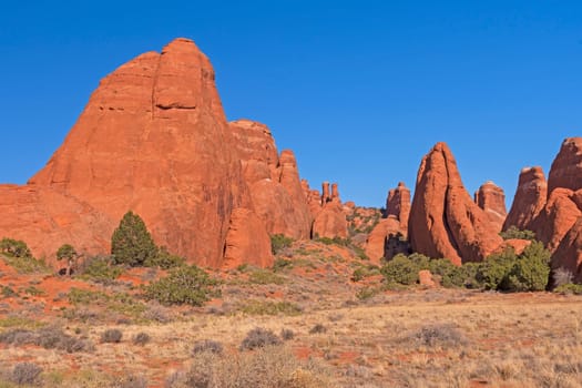 Red Rocks Erupting Out of the Desert in Arches National Park in Utah
