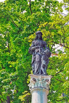 Park with sculpture "Charity""  from 19 th Century"
