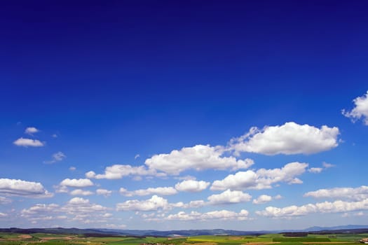 Summer landscape with clouds