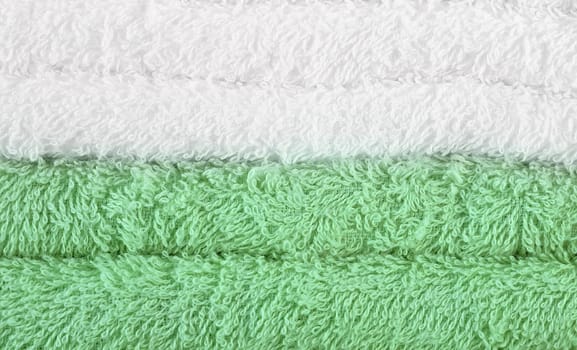 The new texture of two colored towels. Background concept