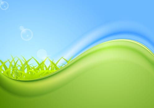 Bright summer wavy background. Vector design