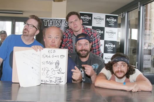 Actor and Saenger Kyle Gass visits the Hard Rock Cafe Hamburg with his band,25.04.2015