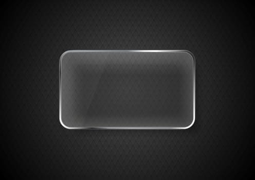 Glass transparent frame background. Vector background