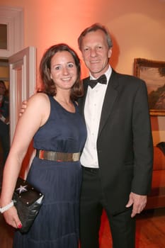 Christian "Buedi"" Blunck with wife Jenny Falckenberg-Blunck,awarding of the Champagne Prize for Joie de vivre at the Hotel Louis C. Jacob,Hamburg,27.04.2015"