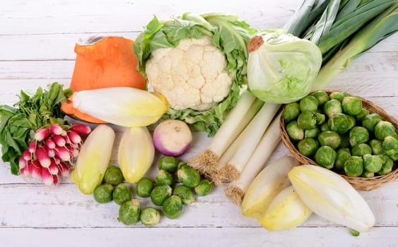 different vegetable on the white table