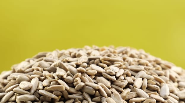 Sunflower seeds, peeled, without shell. Background of peeled not roasted seeds
