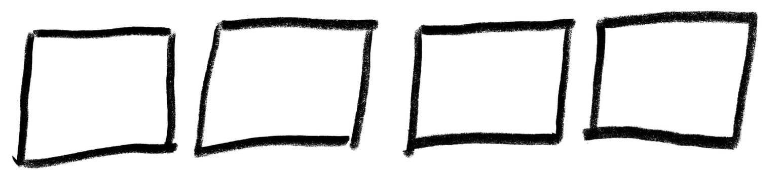 4 hand drawn rectangles - Painted frames