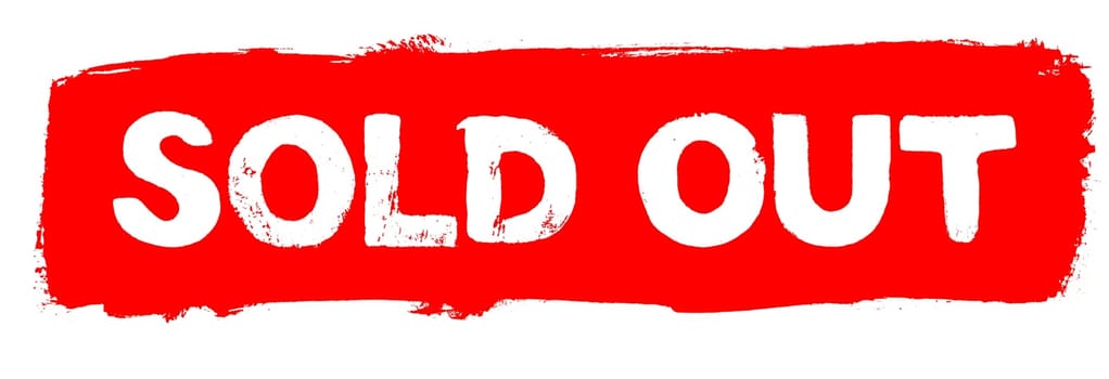 Sold Out - Red brush texture banner
