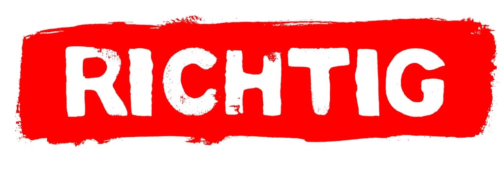 Corect in german language - Red brush texture banner
