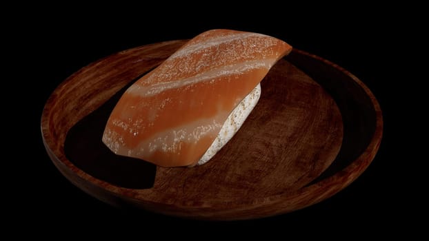 3d rendering of Japanese sushi on table