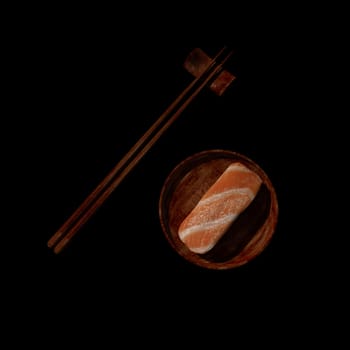 3d rendering of Japanese sushi on table