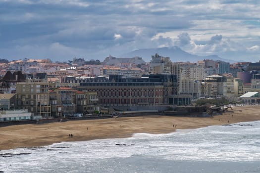 the Biarritz city and its famous sand beaches