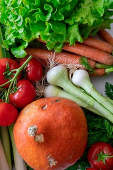 a close up of seasonal vegetables