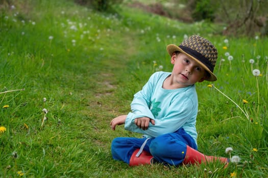a young child in nature