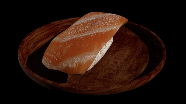 3d rendering of Japanese sushi on table