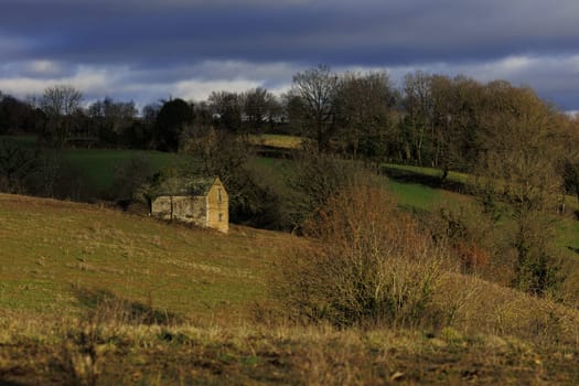 Small house on the hill countryside