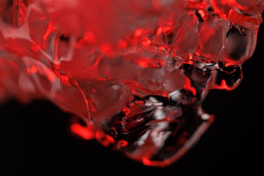 Red ice in closeup macro view