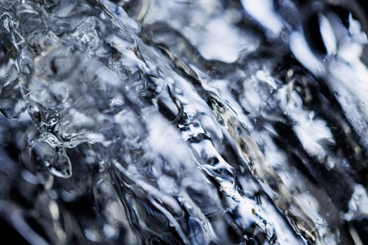 Cold ice in closeup macro view