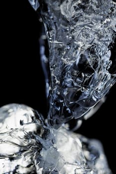 Cold ice in closeup macro view