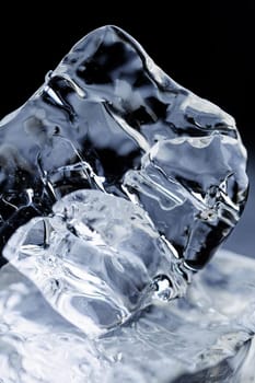 Cold ice in closeup macro view