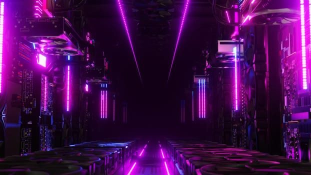 3D illustration Background for advertising and wallpaper in sci fi and technology innovation scene. 3D rendering in decorative concept.