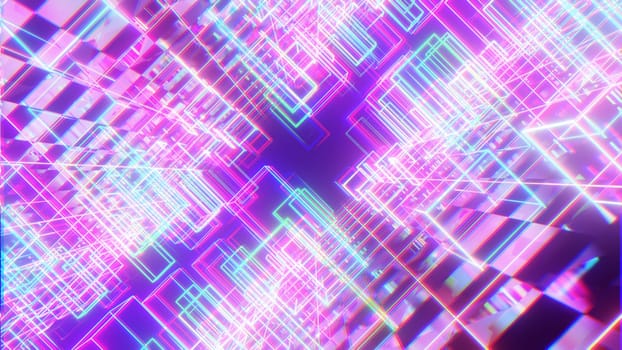 3D illustration Background for advertising and wallpaper in retro and sci fi cyberpunk scene. 3D rendering in decorative concept.