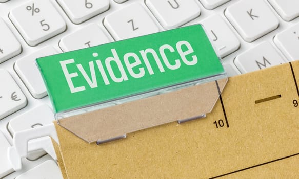 A brown file folder labeled Evidence