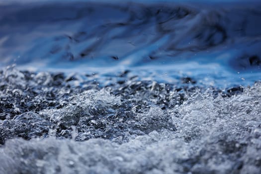Abstract blue water texture with bubbles