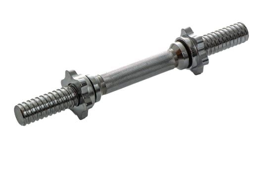 metal neck for dumbbells in disassembled form on a white isolated background. High quality photo