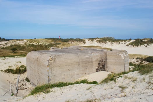 bunker from the Second World War on the beach in Haamstede, Zeeland, The Netherlands