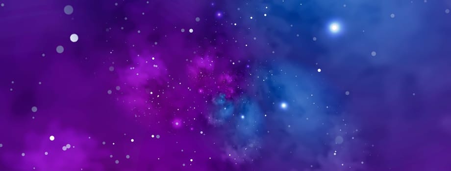 Starry blue sky. Abstract background with nebula, cosmo, galaxy.