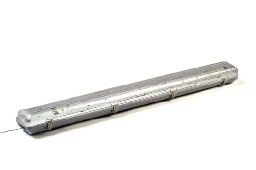 LED lamp for non-residential and public spaces on a white isolated background. Power saving. High quality photo