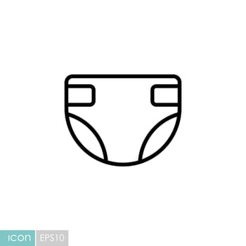 Diaper design vector isolated icon. Graph symbol for children and newborn babies web site and apps design, logo, app, UI