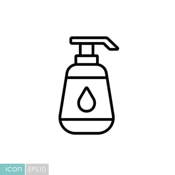 Nursery baby lotion bottle vector icon. Graph symbol for children and newborn babies web site and apps design, logo, app, UI
