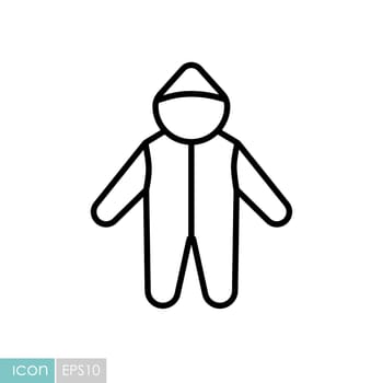 Baby bodysuit vector icon. Baby Romper. Graph symbol for children and newborn babies web site and apps design, logo, app, UI