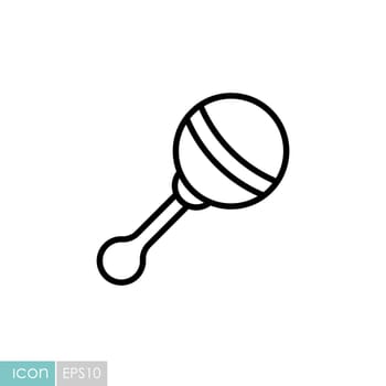 Baby rattle toy vector isolated icon. Graph symbol for children and newborn babies web site and apps design, logo, app, UI