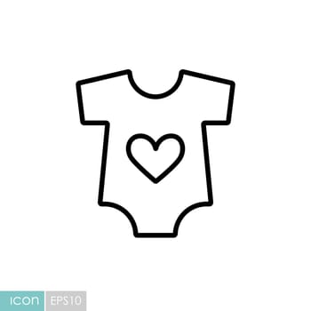 Baby bodysuit vector icon. Baby Romper. Graph symbol for children and newborn babies web site and apps design, logo, app, UI