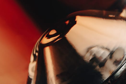 front view closeup of a rose wine bottle punt glass dimple at the bottom