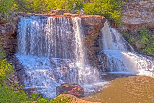 Dramatic Blackwater Falls in the Spring in West Virginia