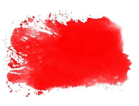 Red watercolour background made with paintbrush