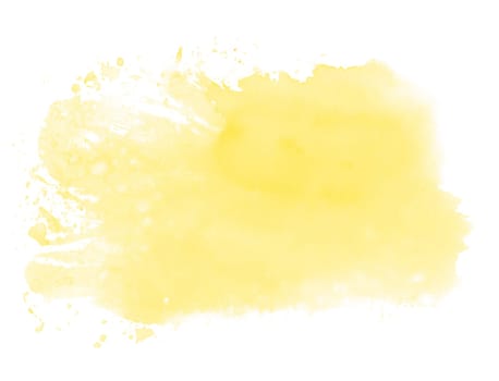 Yellow watercolour background made with paintbrush
