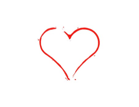 Hand drawn red heart - Love or Valentines Day