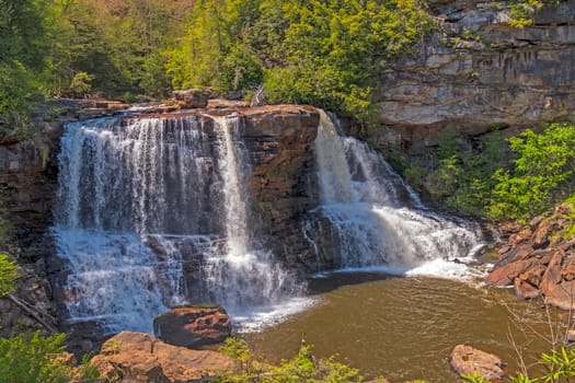 Blackwater Falls in the Spring Forest Near Davis, West Virginia