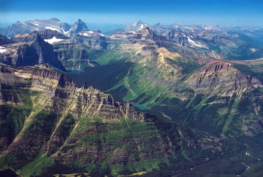 Spectacular View From a the Top of Mt Cleveland in Glacier National Park in Montana