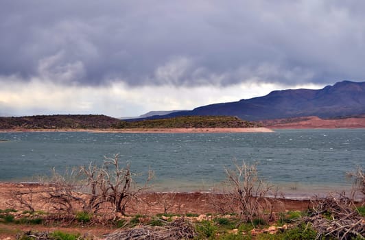 Mountain by Roosevelt lake in Central Arizona