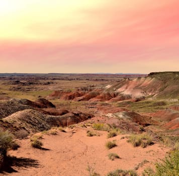Vibrant colors of the Painted Desert in Arizona