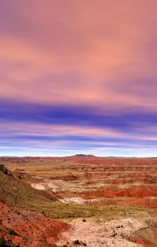 Vibrant colors of the Painted Desert in Arizona